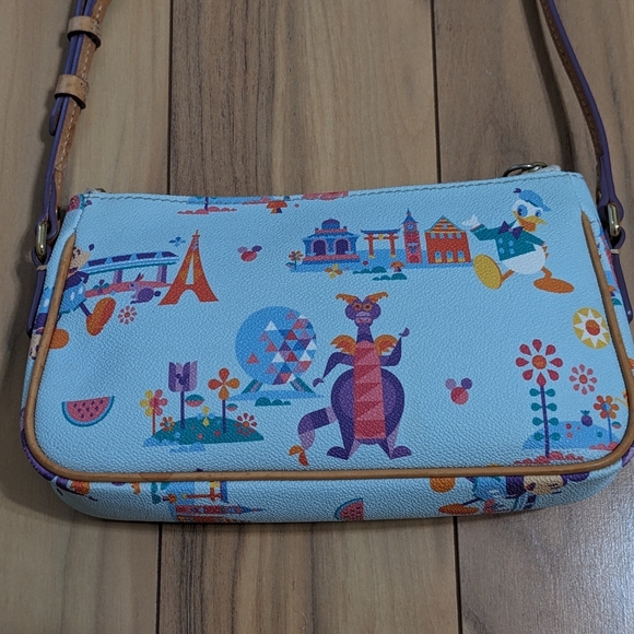 EUC! Dooney &Bourke X Disney Epcot Flower Garden Festival Figment Crossbody Bag - Picture 8 of 16